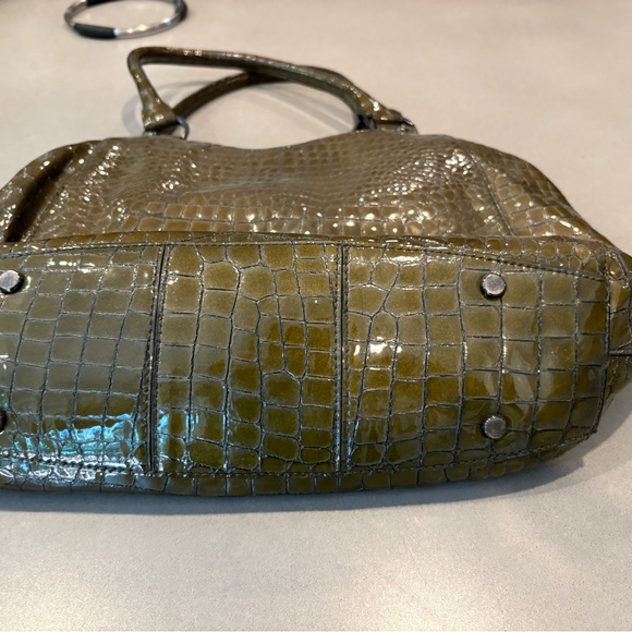 Cole Haan Olive Crocodile-Embossed Shoulder Bag - Picture 3 of 4